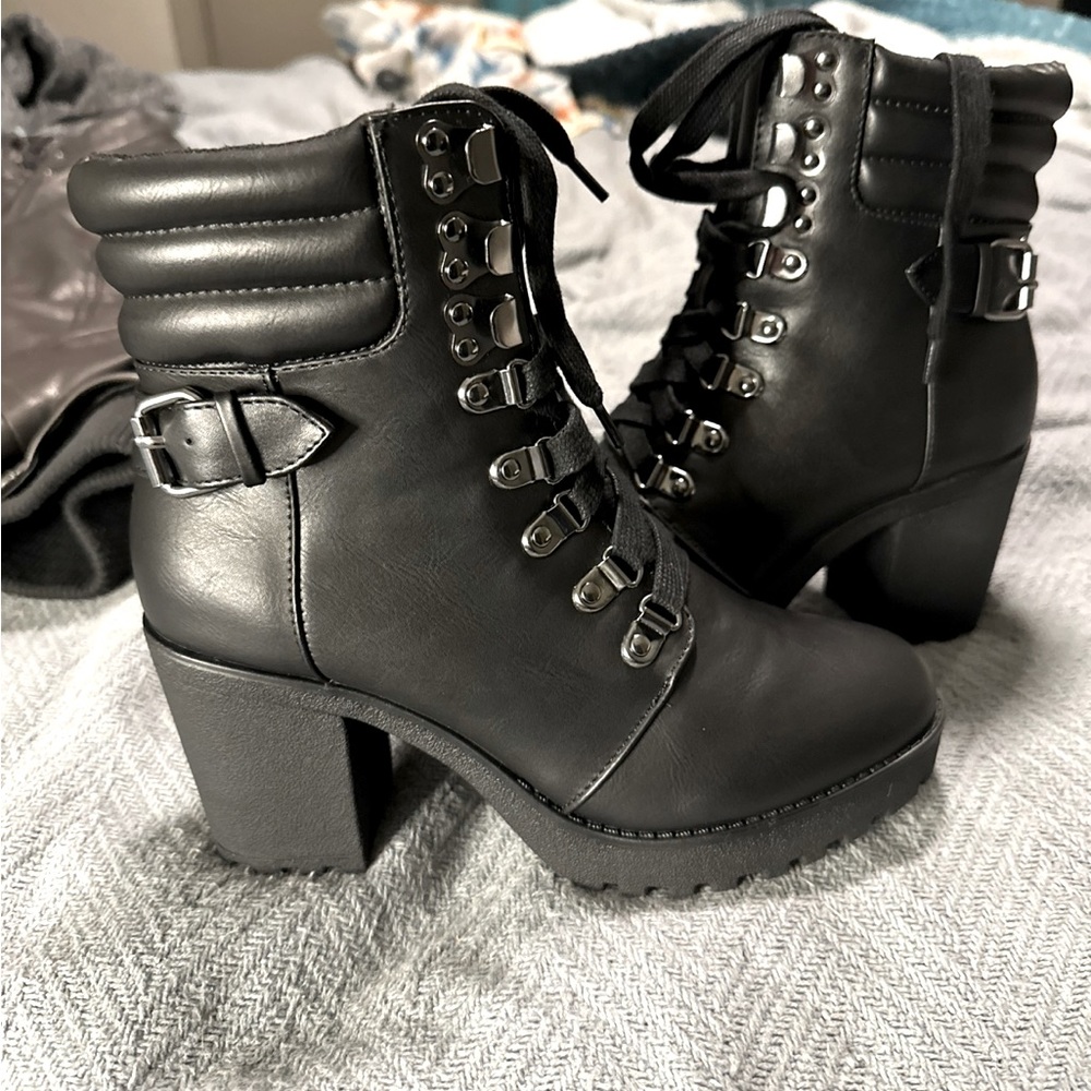 MIA faux leather Ankle Boots - Chunky High Heel Booties